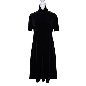 British Khaki Vintage Velour Mock Neck Dress